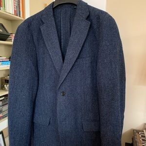 Uniqlo Blue Tweed Wool Blend Sport Coat